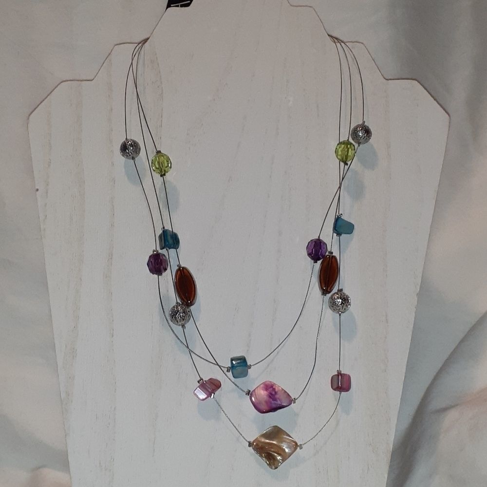 NEW Taramanda Triple‎ Cable Bead Necklace